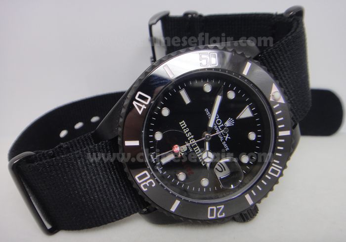 Rolex Mastermind Black Steel Nato strap Watch Best Copy